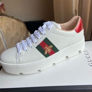 Gucci Ace Embroidered Sneaker w/Crystals
